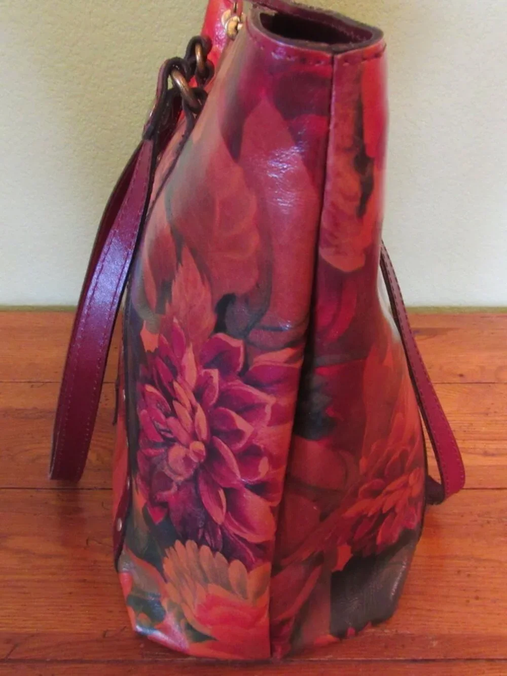 Patricia Nash Large Leather Benvenuto Tote Multi Color Floral Valerie Clutch Set